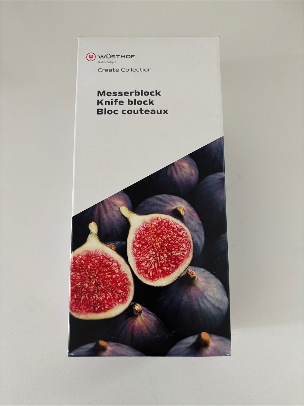Wusthof White Knife Block with Fig Graphic